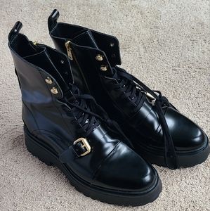 AllSaints Stellar Leather Combat Boots sz 11
